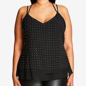 CITY CHIC studded cami with racer straps
